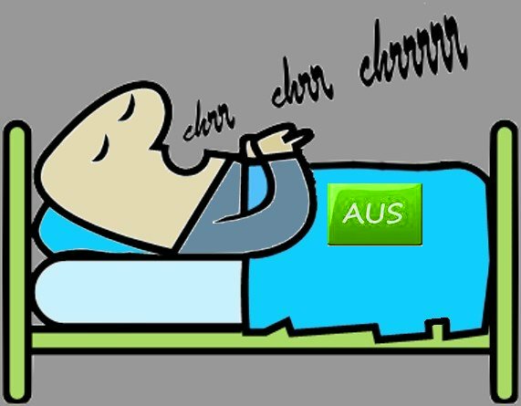 Typischer Schnarcher in Rckenlage; durch einseitige Erhhung erfolgt/bleibtSeitenlage